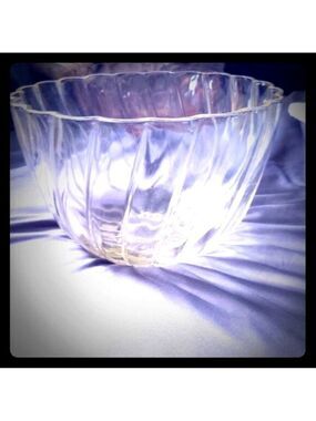 Vintage Mouth Blown Fluted Glass Bowl